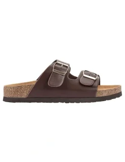 Verali Xylo Footbed Slides in Chocolate Brown