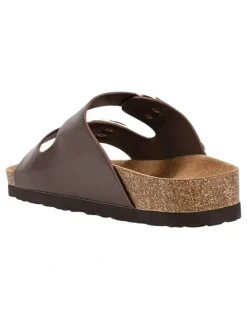 Verali Xylo Footbed Slides in Chocolate Brown