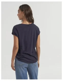 Vero Moda Ava Round Neck Tee in Navy