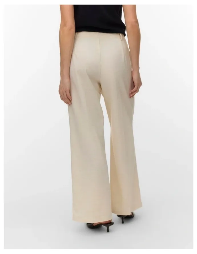 Vero Moda Bril Wide Pleated Pants in Sand