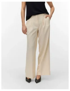 Vero Moda Bril Wide Pleated Pants in Sand