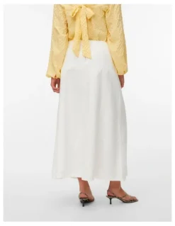 Vero Moda Cenna Denim Maxi Skirt in Ecru