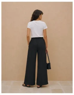 Vero Moda Esme Tie Wide Pant in Black