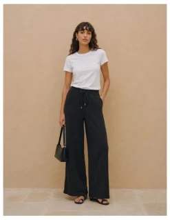Vero Moda Esme Tie Wide Pant in Black