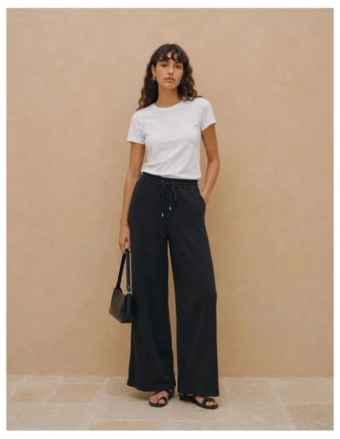 Vero Moda Esme Tie Wide Pant in Black
