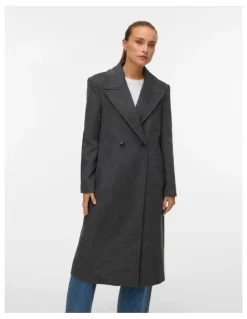 Vero Moda Garner Long Coat in Dark Grey