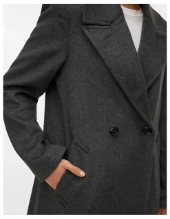 Vero Moda Garner Long Coat in Dark Grey