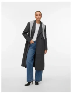Vero Moda Garner Long Coat in Dark Grey
