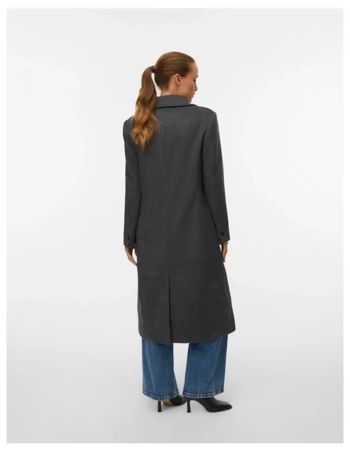 Vero Moda Garner Long Coat in Dark Grey