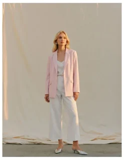 Vero Moda Kaja Striped Blazer in Pink