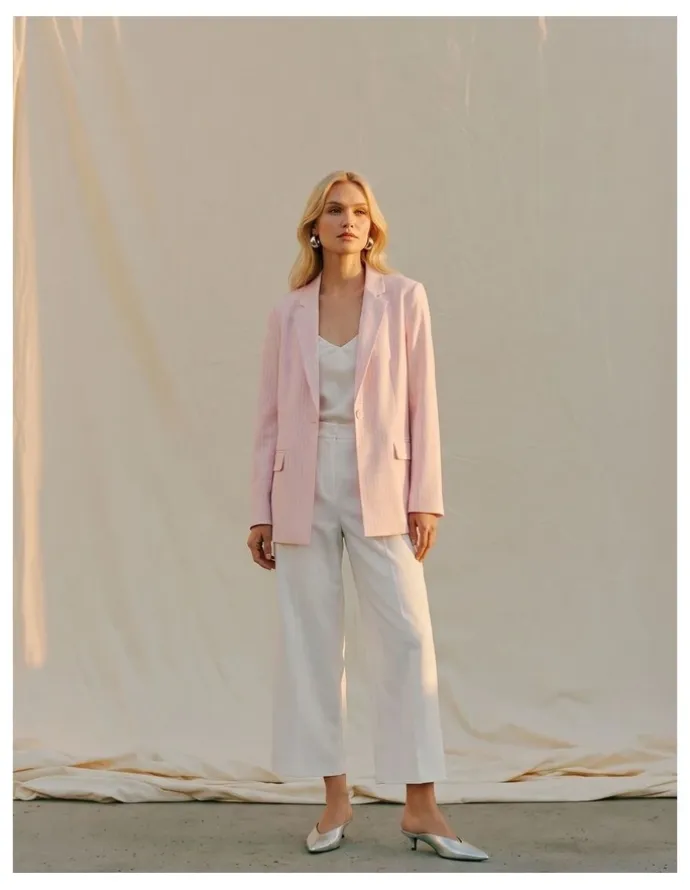 Vero Moda Kaja Striped Blazer in Pink