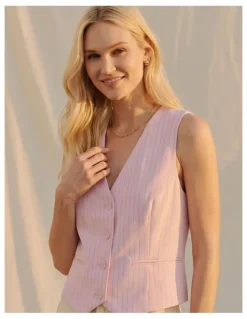 Vero Moda Kaja Tailored Vest in Pink
