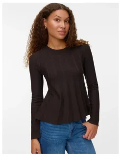 Vero Moda Lana Ribbed Knit in Chocolate