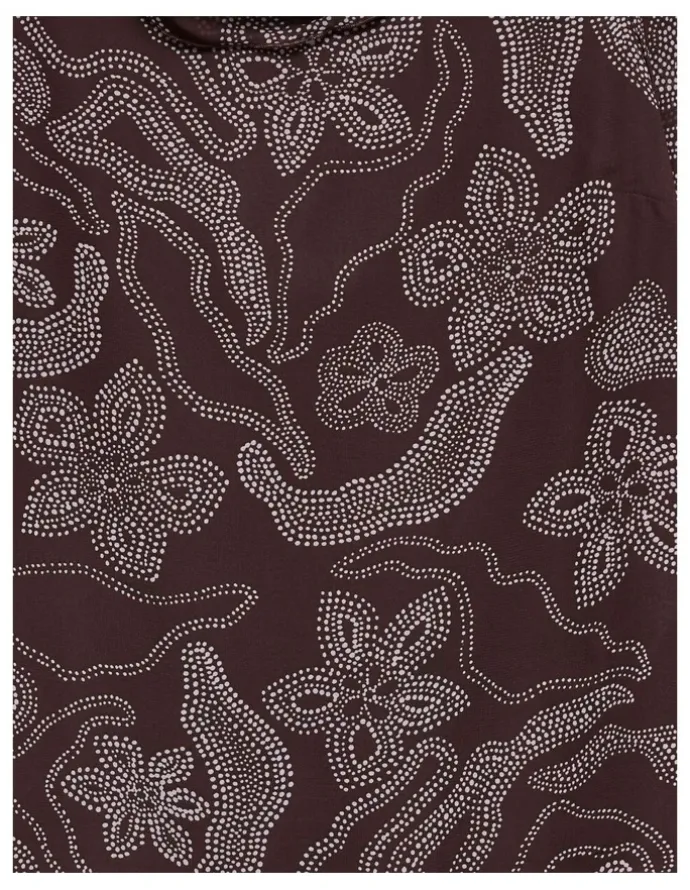 Vero Moda Maira Asymmetric Printed Midi Skirt in Brown
