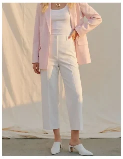 Vero Moda Malu Straight Cropped Pants in White