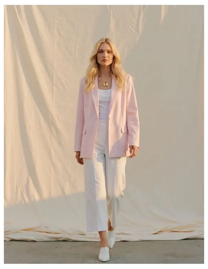 Vero Moda Malu Straight Cropped Pants in White