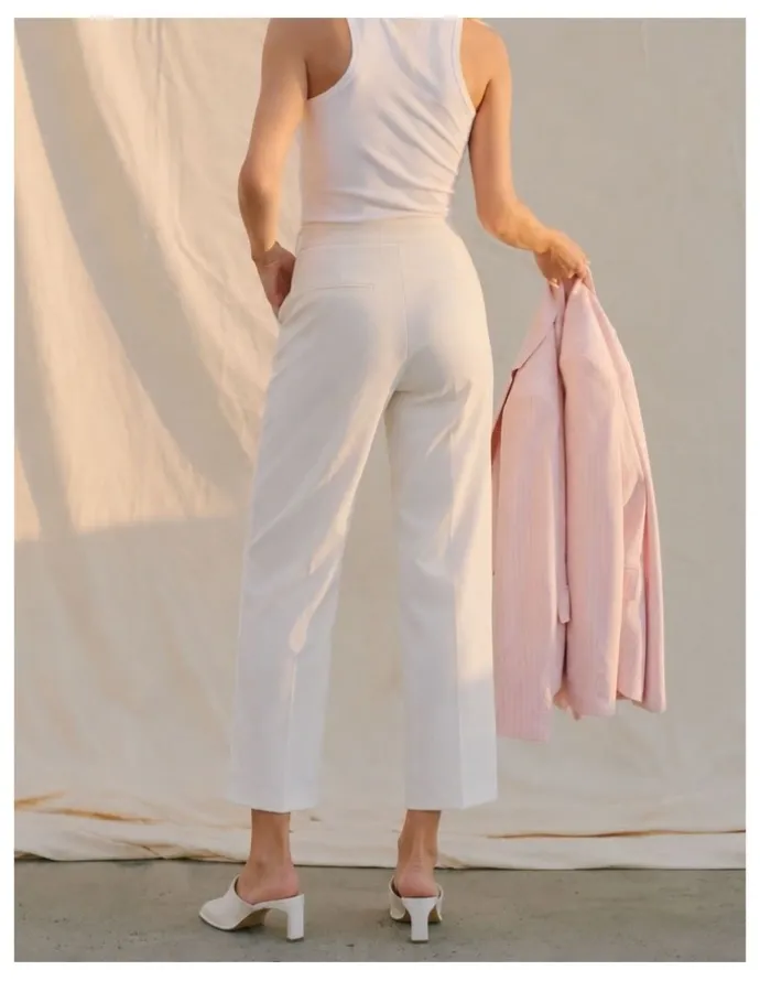 Vero Moda Malu Straight Cropped Pants in White