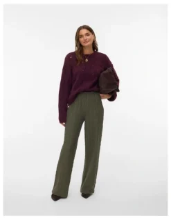 Vero Moda Newlina Knit Top in Wine