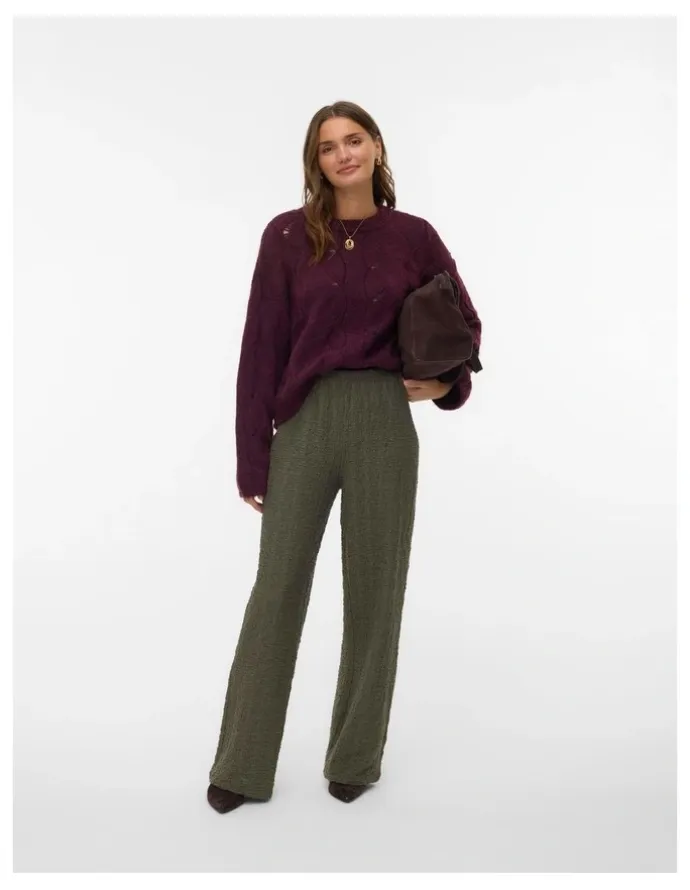 Vero Moda Newlina Knit Top in Wine