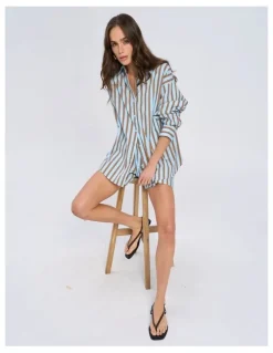 Vero Moda Susi Striped Shorts in Cashmere Blue