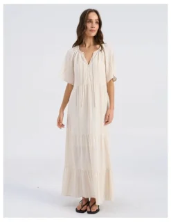 Vero Moda Dahlia Maxi Dress in Cream