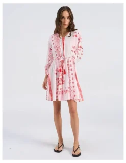 Vero Moda Milan Omia Printed Mini Dress in Pink
