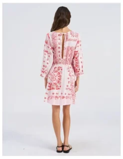Vero Moda Milan Omia Printed Mini Dress in Pink