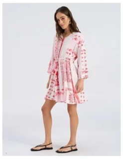Vero Moda Milan Omia Printed Mini Dress in Pink