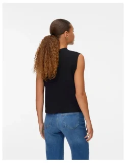 Vero Moda Saba Buttoned Vest in Black