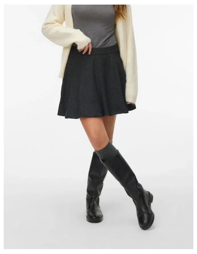Vero Moda Thalia Mini Ballon Skirt in Dark Grey
