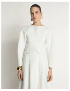 Veronika Maine Boucle Cropped Jacket