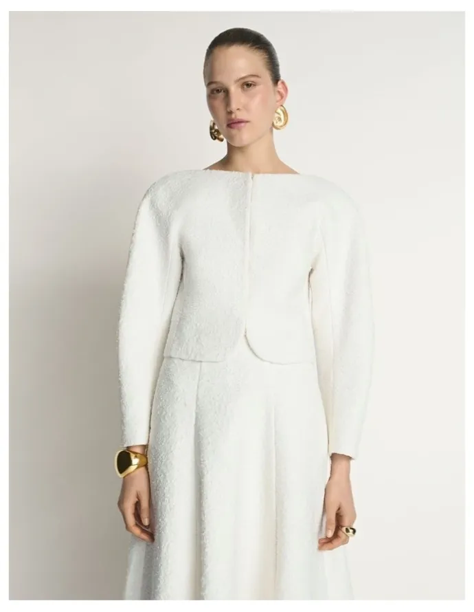 Veronika Maine Boucle Cropped Jacket