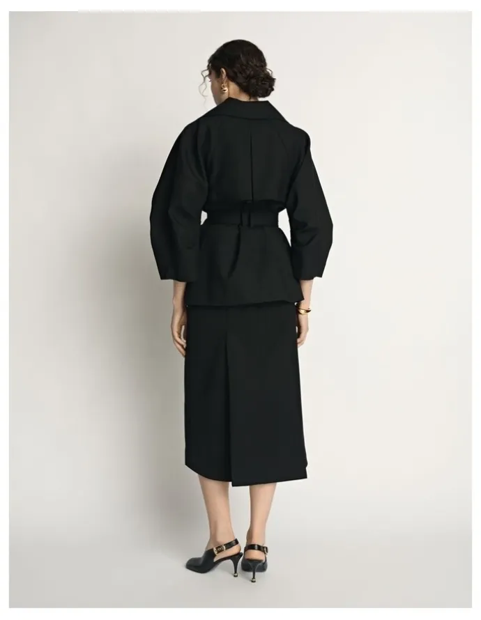 Veronika Maine Cocoon Sleeve Cropped Trench