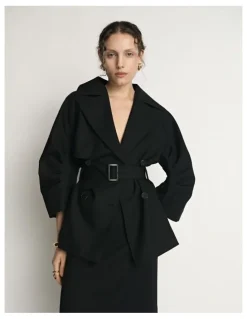 Veronika Maine Cocoon Sleeve Cropped Trench