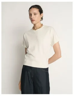 Veronika Maine Cotton Cashmere Knit Tee