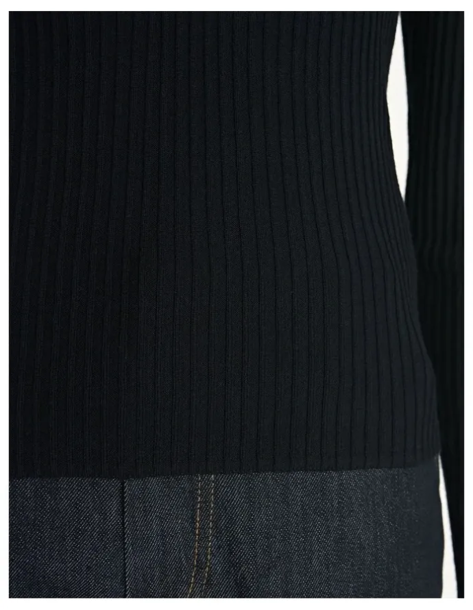 Veronika Maine Cotton Silk Ribbed Polo