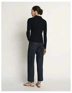 Veronika Maine Cotton Silk Ribbed Polo