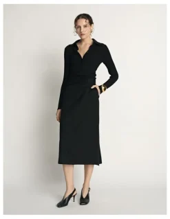 Veronika Maine Cotton Silk Ribbed Polo
