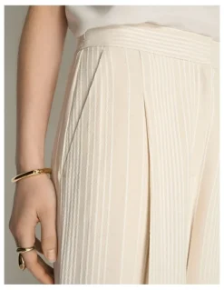 Veronika Maine Embroidered Stripe Wide Leg Pant
