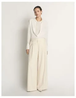 Veronika Maine Embroidered Stripe Wide Leg Pant