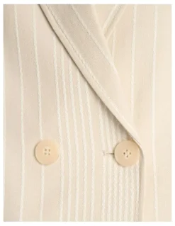 Veronika Maine Embroidered Stripe Cropped Blazer