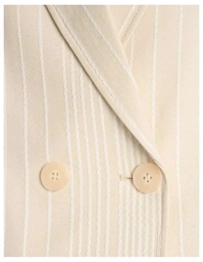 Veronika Maine Embroidered Stripe Cropped Blazer