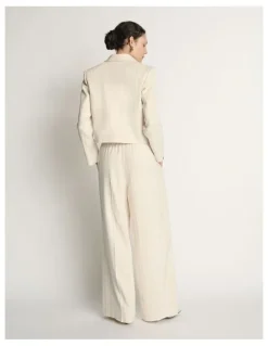 Veronika Maine Embroidered Stripe Cropped Blazer