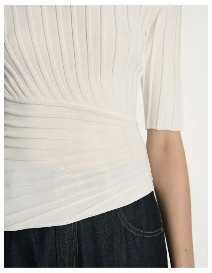 Veronika Maine Engineered Ribbed Top