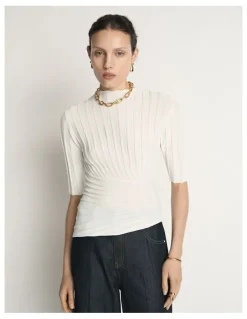 Veronika Maine Engineered Ribbed Top