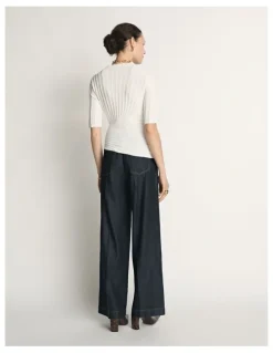 Veronika Maine Engineered Ribbed Top