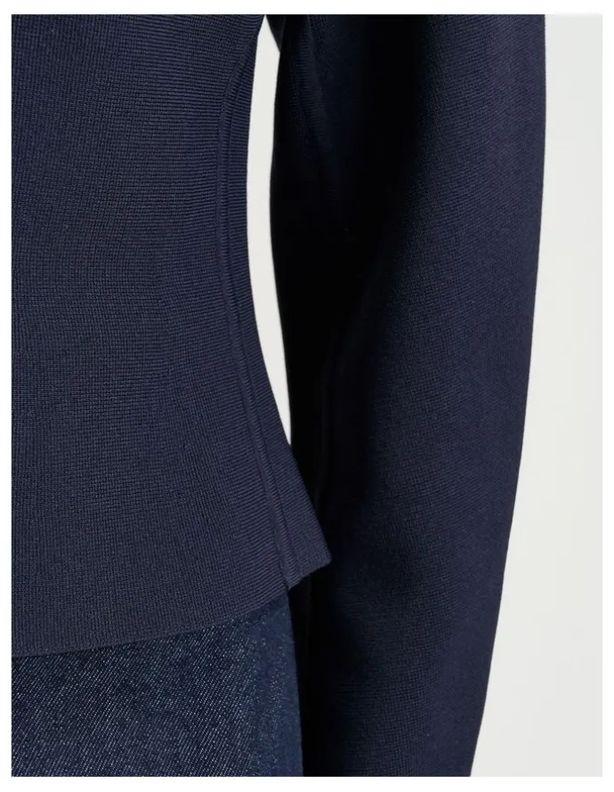 Veronika Maine Milano Curved Front Jacket in Navy
