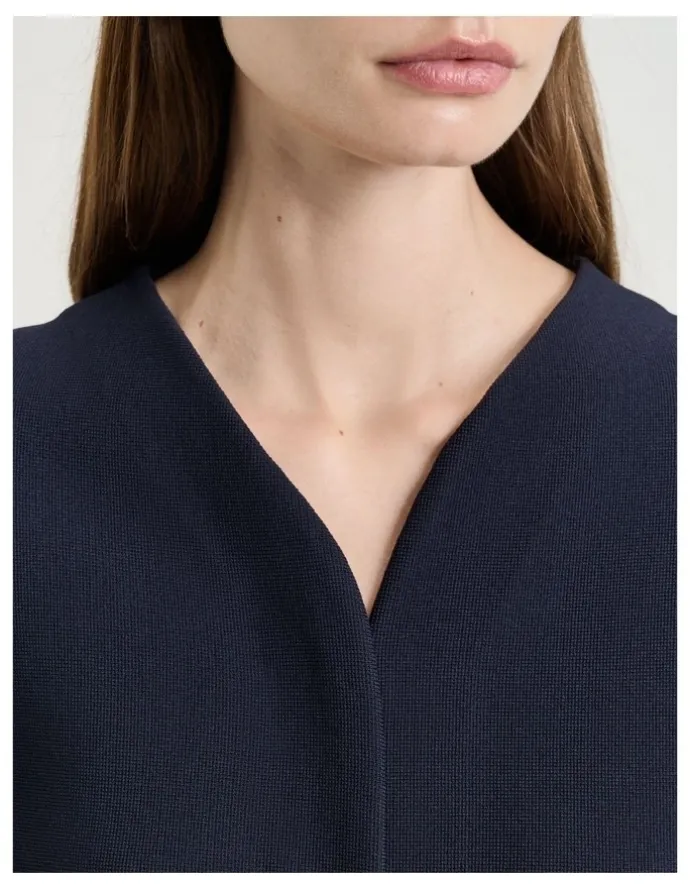 Veronika Maine Milano Curved Front Jacket in Navy