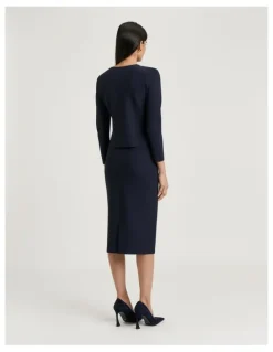 Veronika Maine Milano Pencil Skirt in Ink