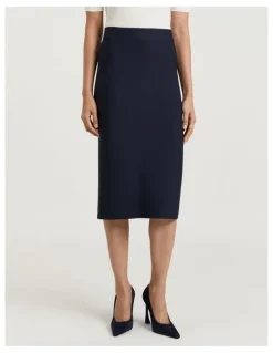 Veronika Maine Milano Pencil Skirt in Ink